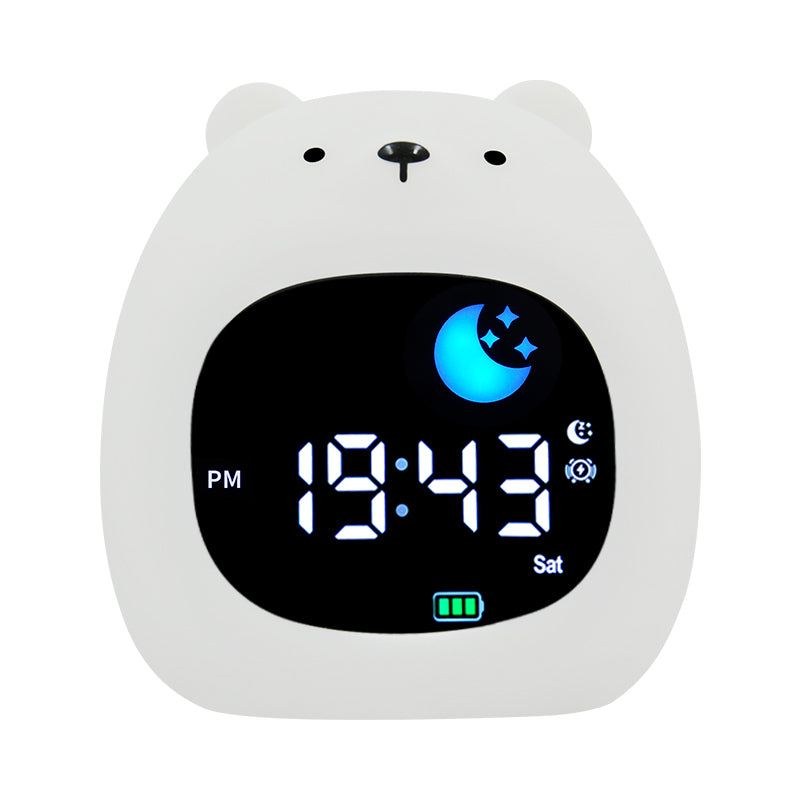 Educational Sleep Trainer Nightlight, Alarm Clock with White Noise Machine - Bear