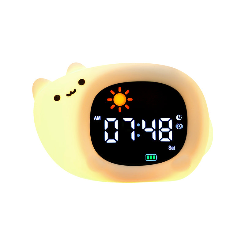 Educational Sleep Trainer Nightlight, Alarm Clock with White Noise Machine - Cat