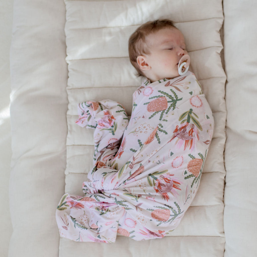 Stretchy Baby Swaddle Wrap - Gumnut Blossoms