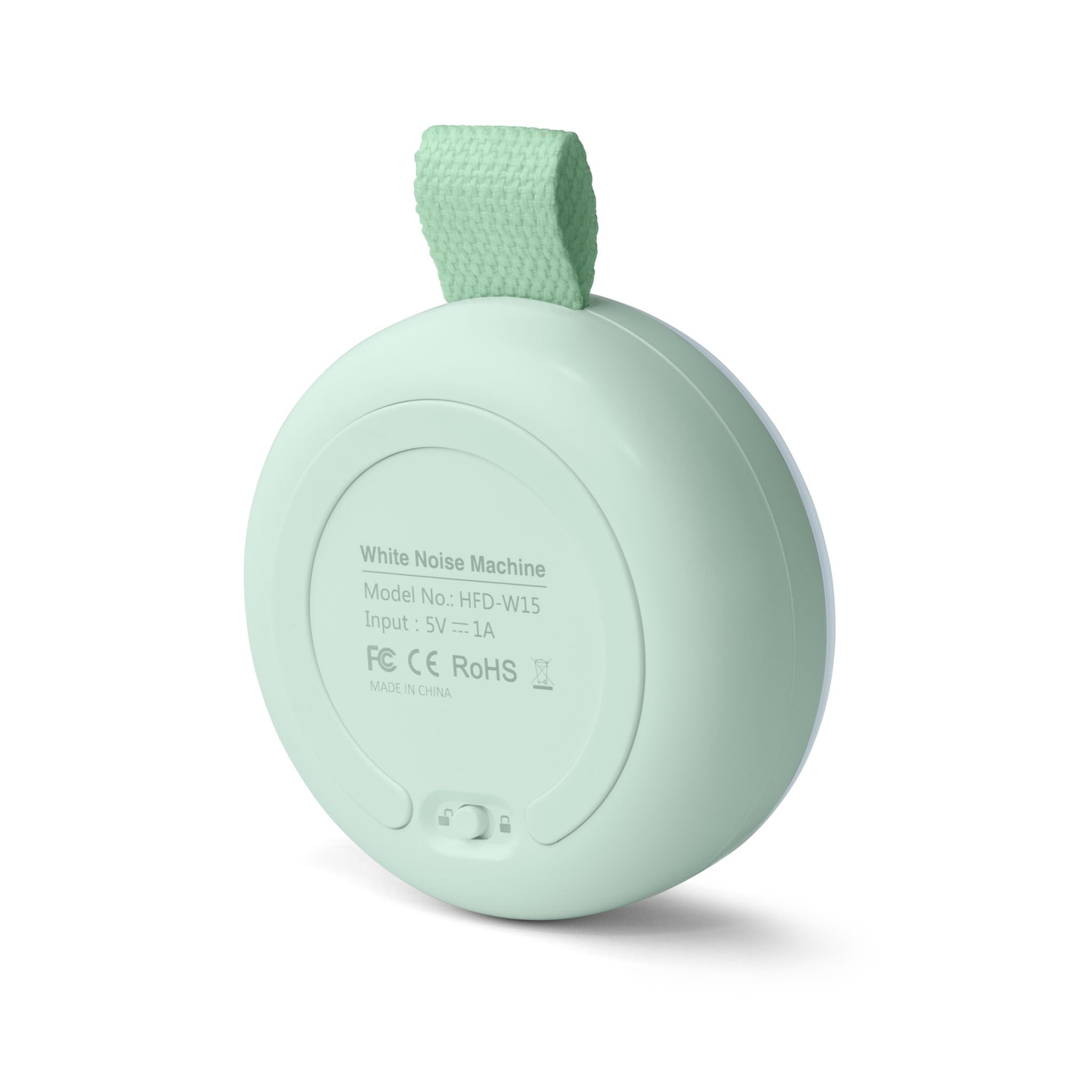 Cove green portable baby white noise machine and night light packaging detail