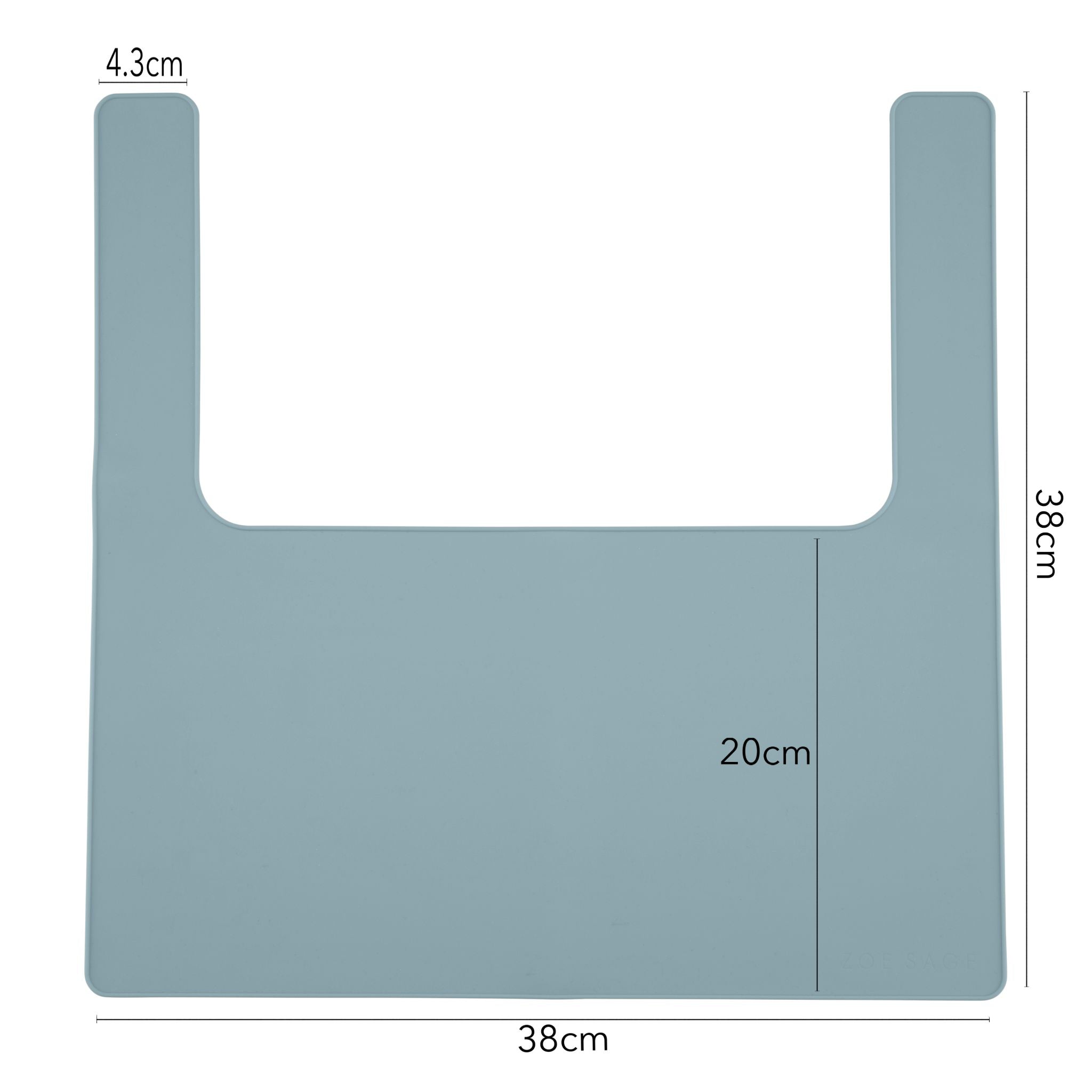 Blue silicone placemat designed for IKEA highchair feeding use