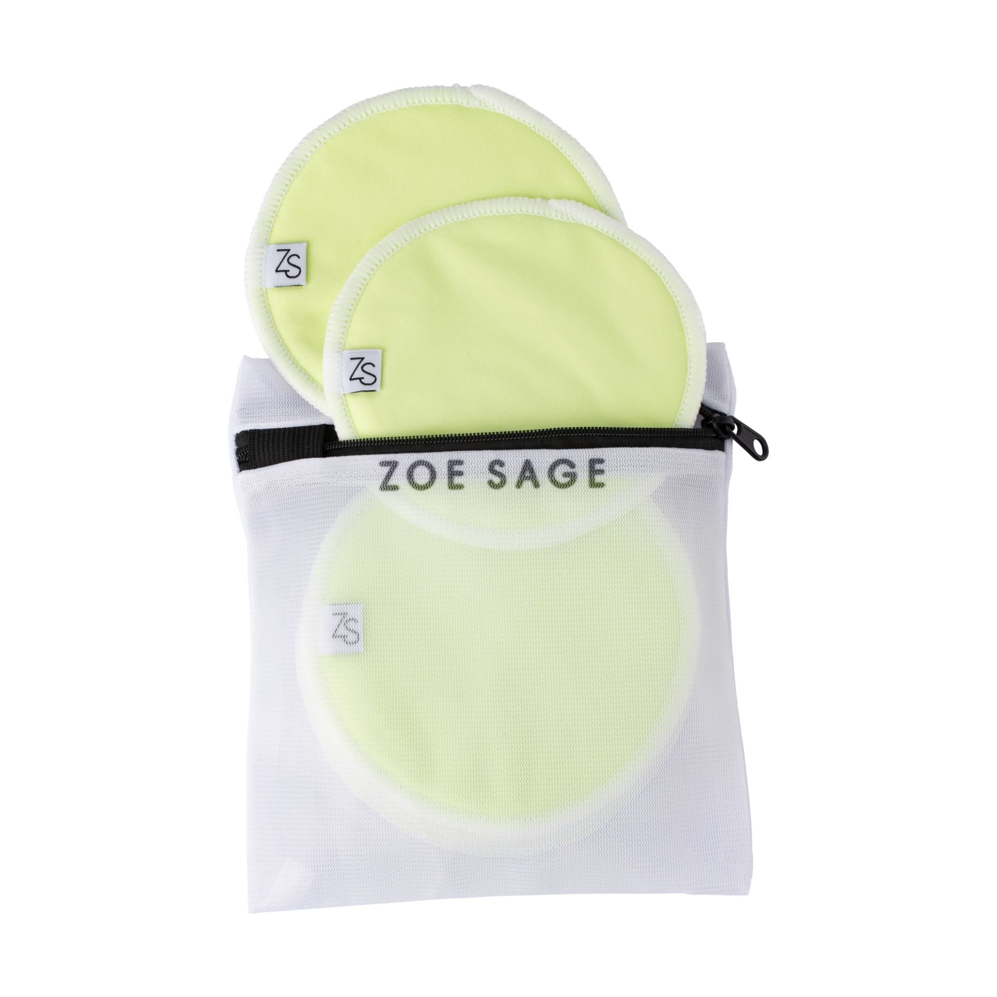 Washable bamboo nursing pads in green mist eight pack detail shot