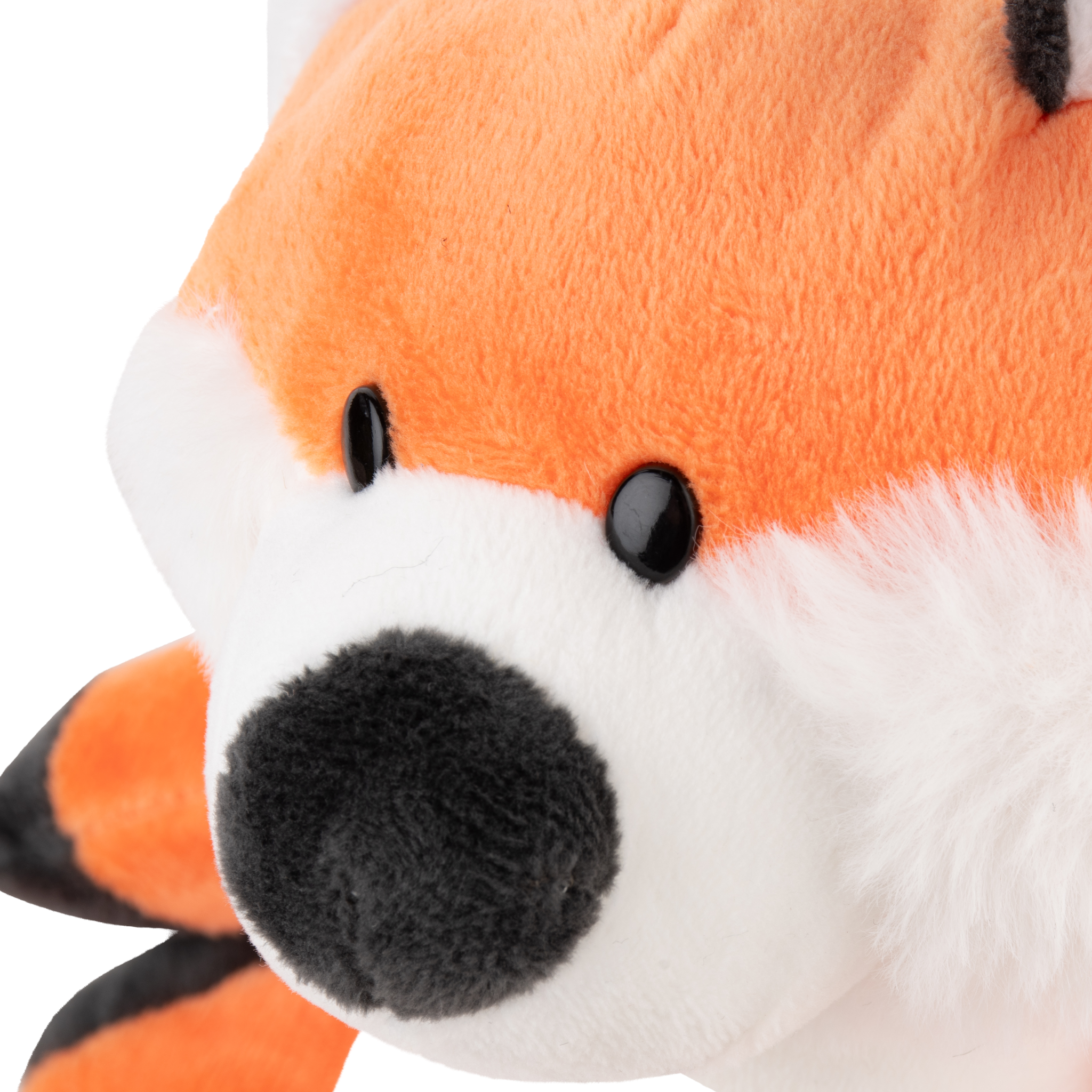 Soft plush fox toy in warm orange and cream colours for children