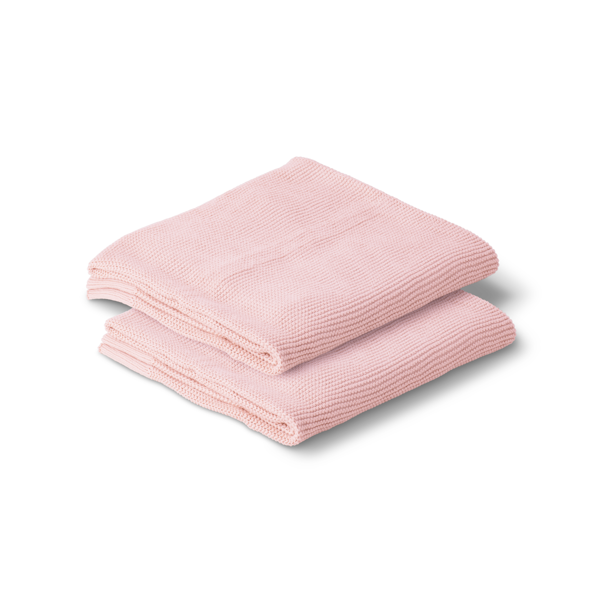 Soft pink cotton knit baby blanket with carousel design by Zoe Sage