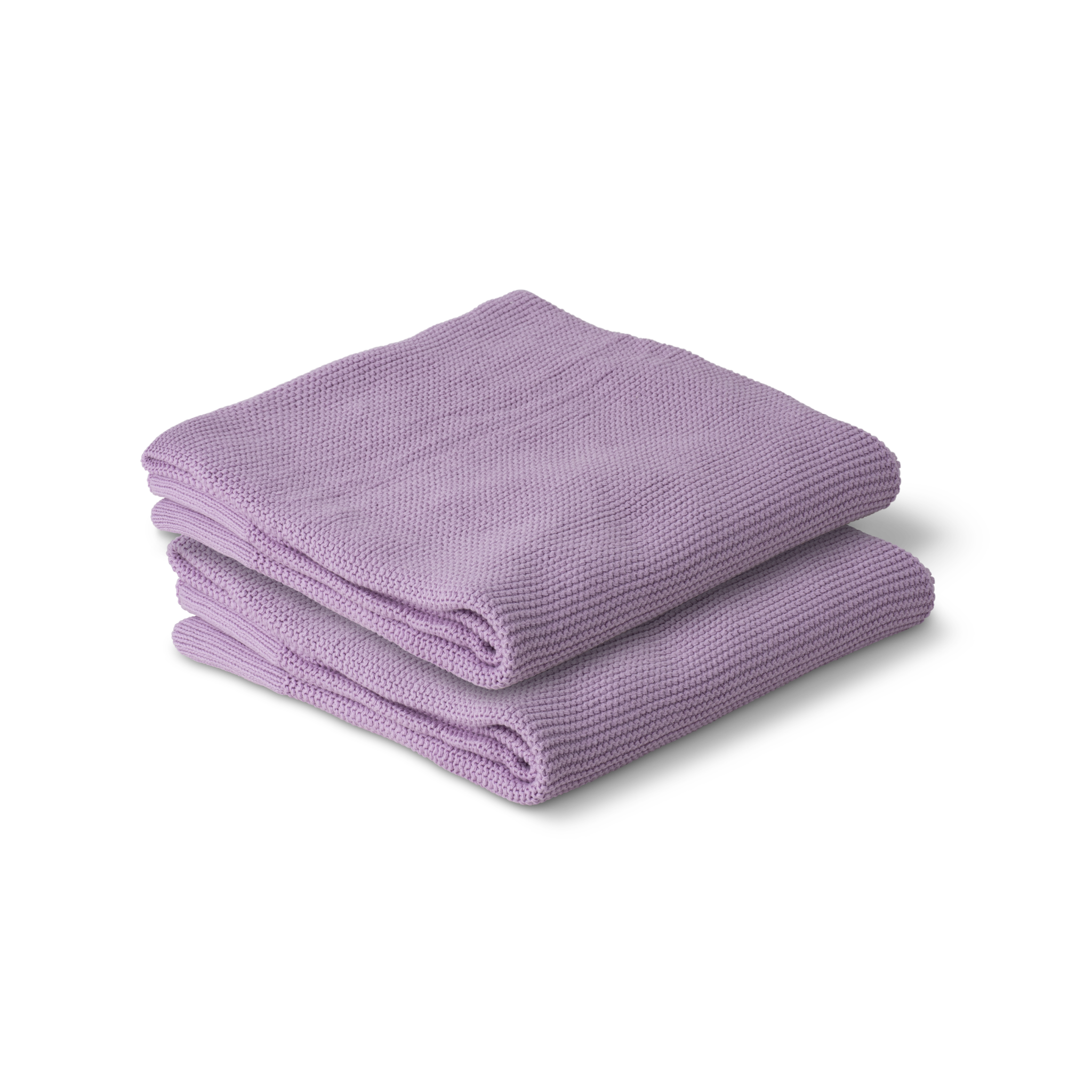 Lilac cotton knit baby blanket for newborns and infants by Zoe Sage