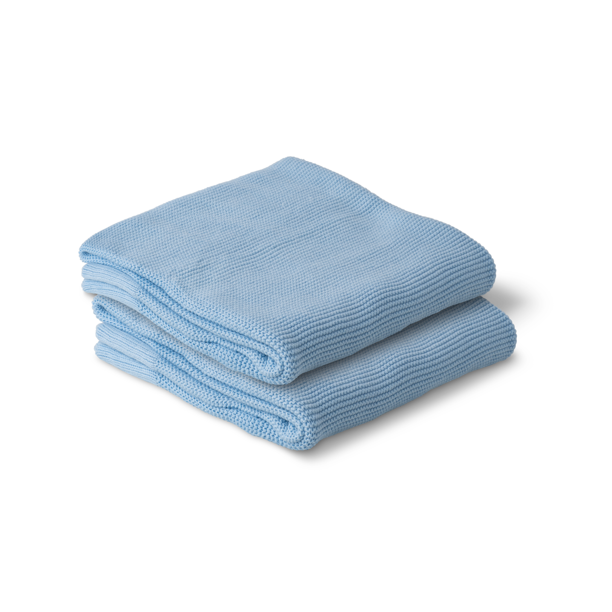 Baby blue cotton knit blanket for newborns by Zoe Sage