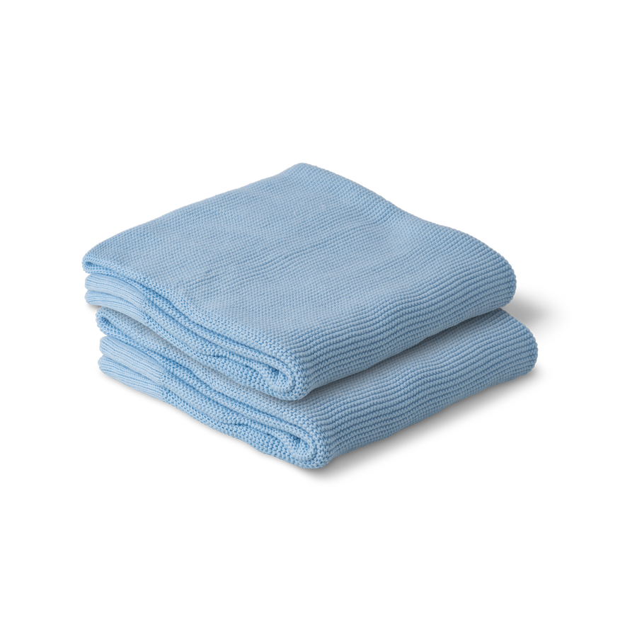 Cotton Classic Knit Baby Blanket - Baby Blue