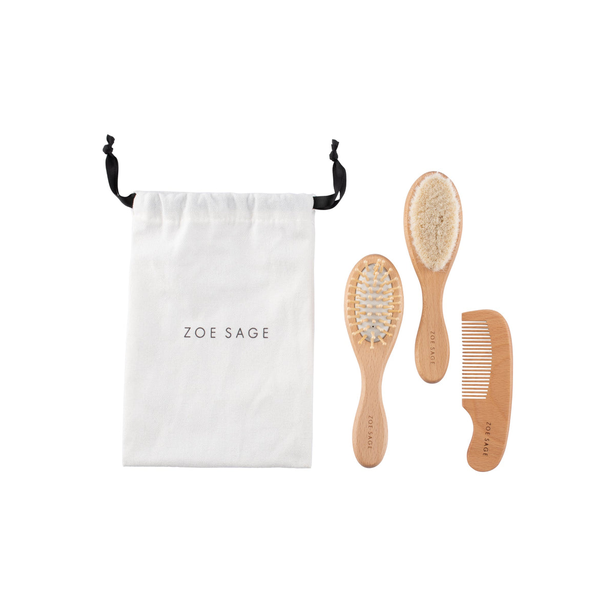 Baby Brush & Comb Set - 3pc, included in the New Mum Hamper Little Box in Blue Gum Leaf