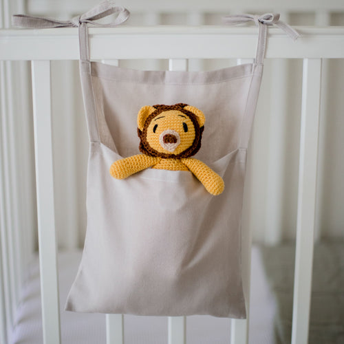 Linen Cot Organiser - Light Grey
