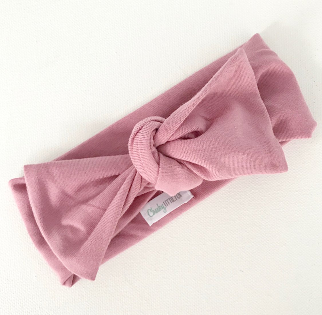 Rose bow knot headband for babies in soft organic cotton fabric