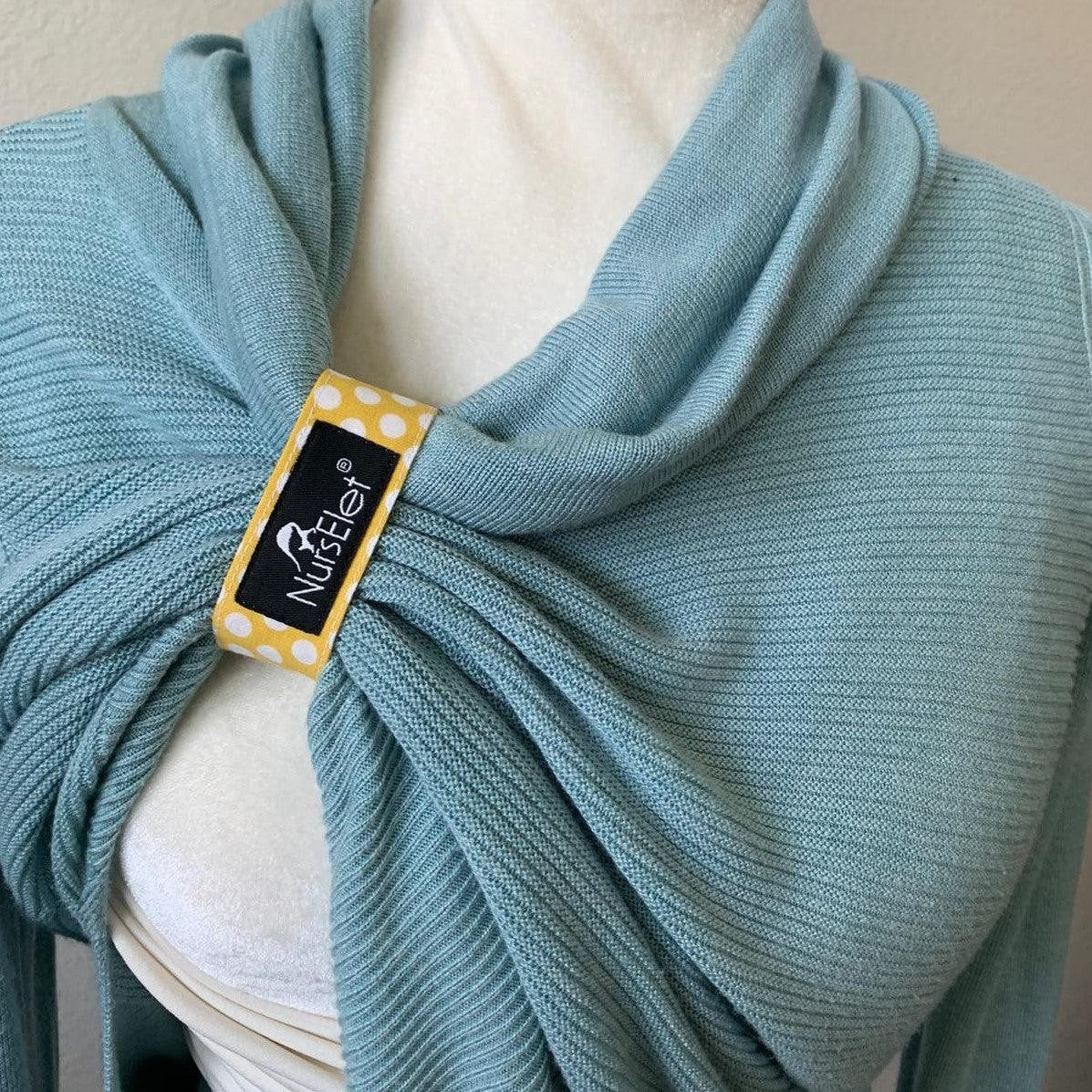 Sunshine yellow nursing bracelet worn on wrist for breastfeeding reminder