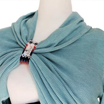 Wooden nursing bracelet with beads worn on wrist during breastfeeding