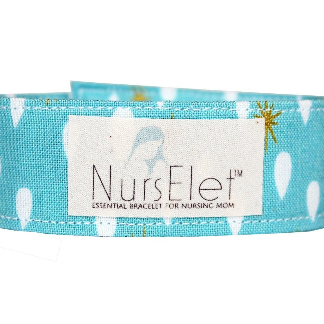 Rain Drops nursing bracelet with wooden beads for breastfeeding reminders by Zoe Sage