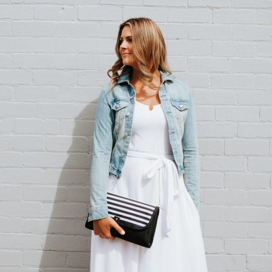 Portable Nappy Change Clutch - Zebra Crossing
