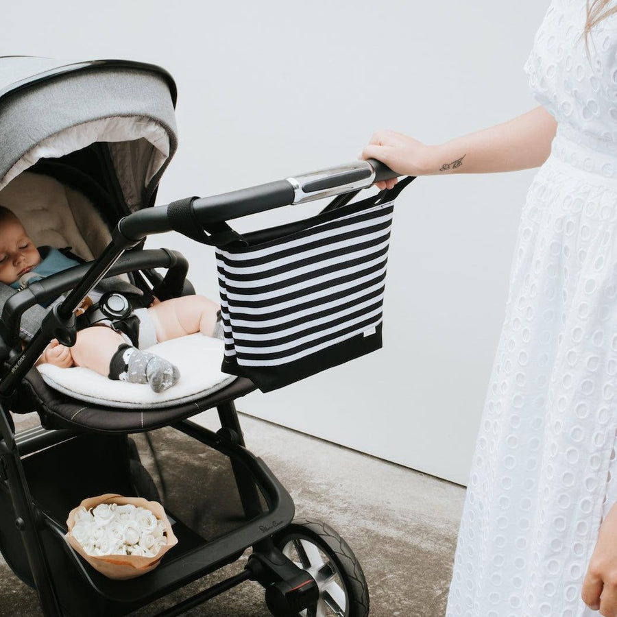 Pram Bag Caddy Organiser - Zebra Crossing
